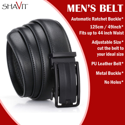 Microfiber Leather Mens Ratchet Belt Belts For Men Adjustable Automatic Buckle