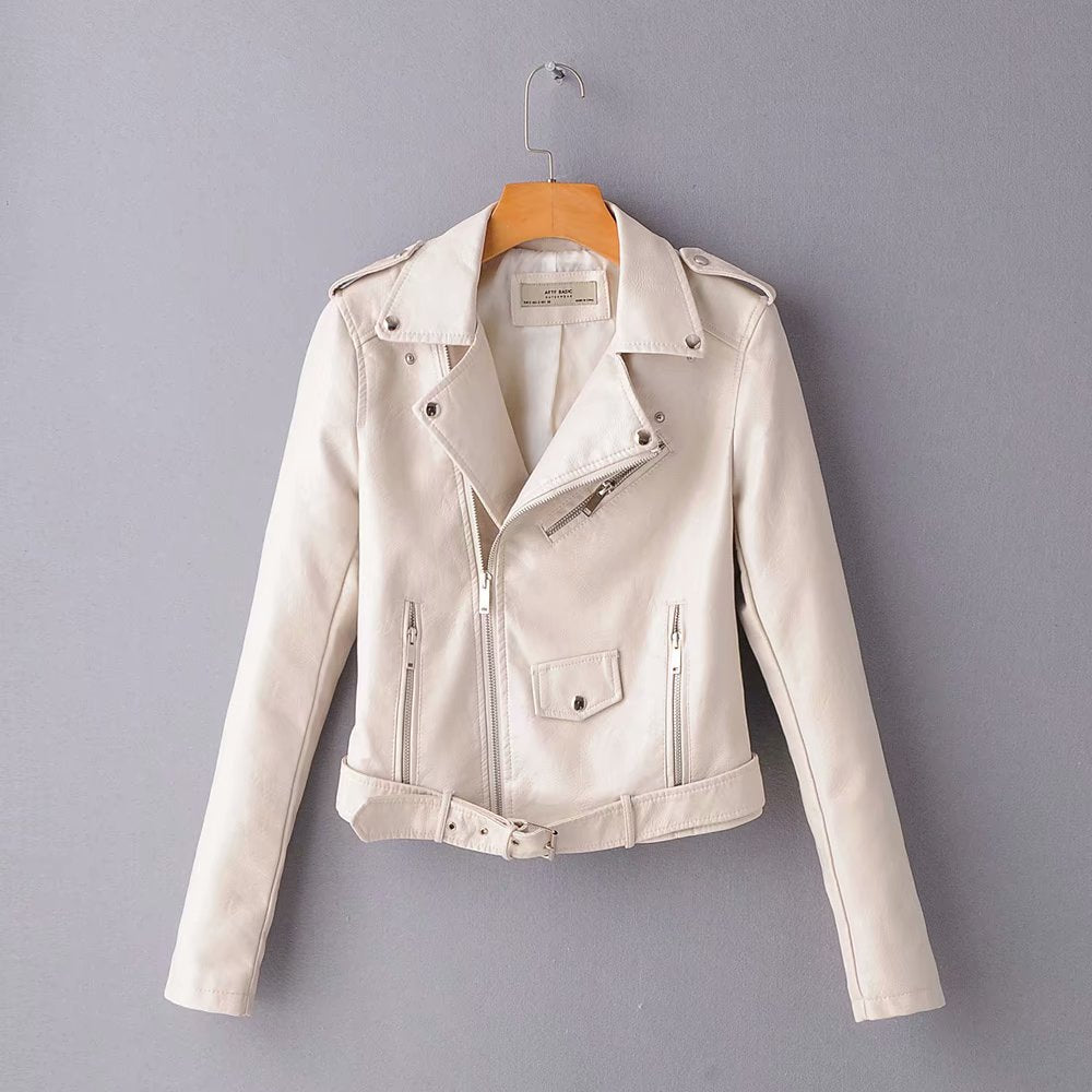 2021 autumn and winter women's clothing coat Korean version of the Korean version of women's leather jacket fashion women's clothing wholesale Image