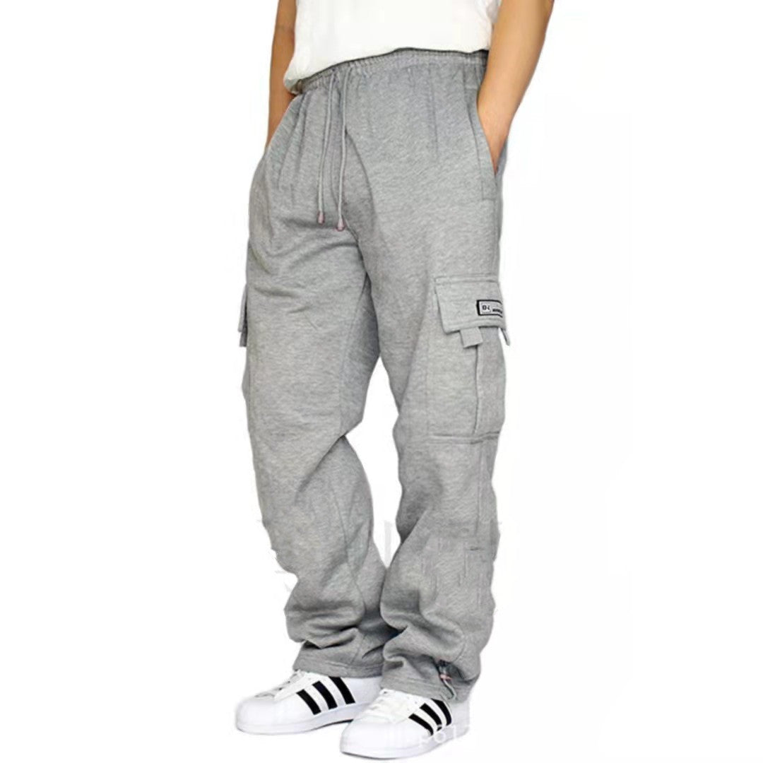 Men Pants Sweatpants Stretch Elastic Waist Jogger Sports Pants Drawstring Trousers Fashion Mens Clothing Image