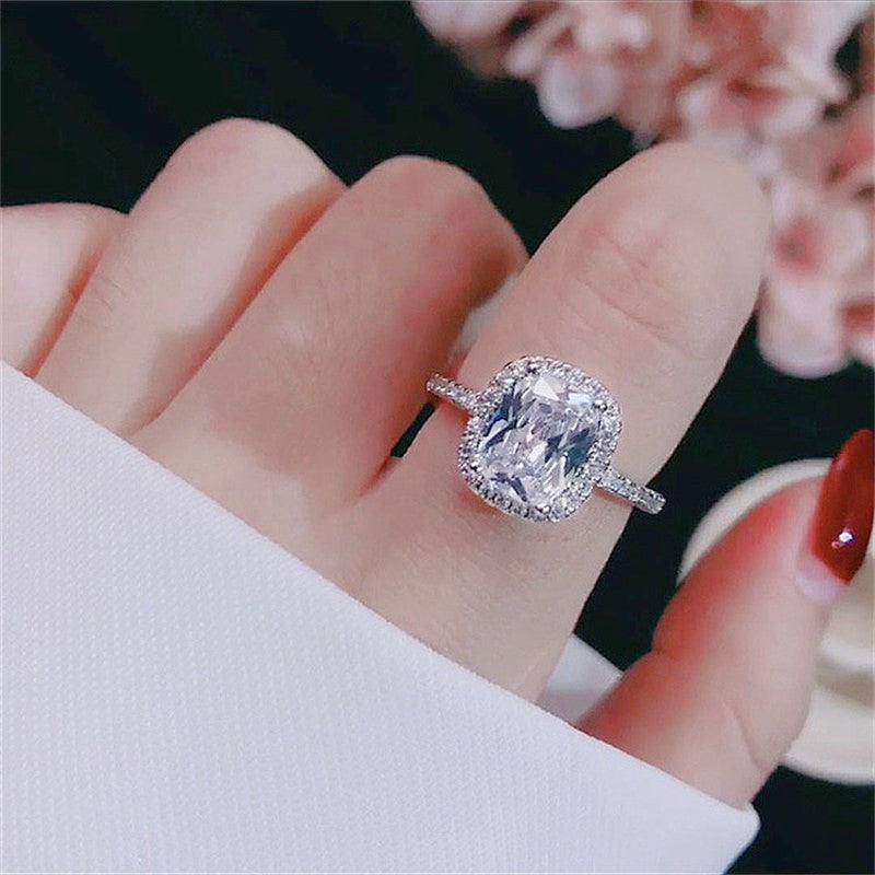 Rings For Women Bridal Wedding Anelli Trendy Jewelry Engagement Ring White Gold Color Anillos Image