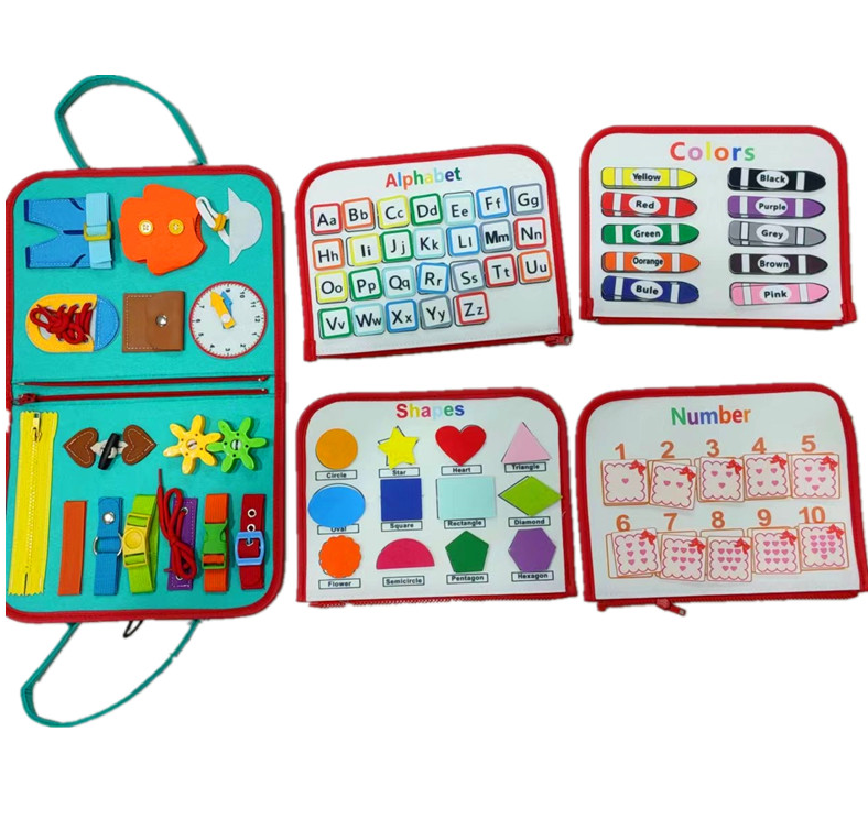 New Busy Book Children's Busy Board Dressing And Buttoning Learning Baby Early Education Preschool Sensory Learning Toy Image