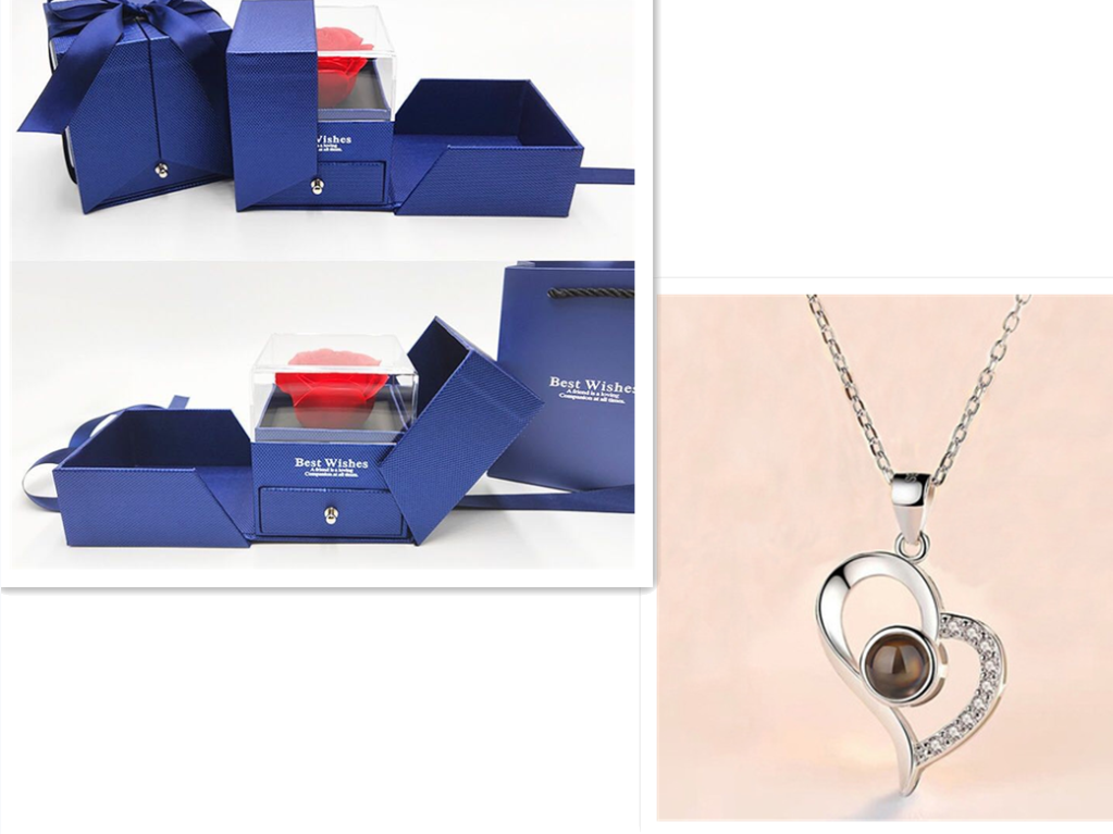 2023 Hot Valentine's Day Gifts Metal Rose Jewelry Gift Box Necklace For Wedding Girlfriend Necklace Gifts Image