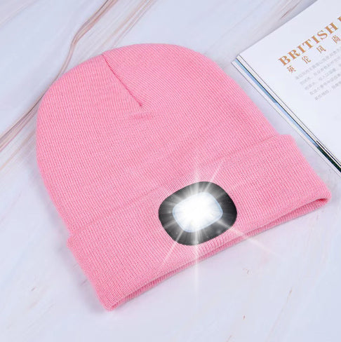 LED Knit Hat Button Cell Type Knitted Hat With Light Glowing Image