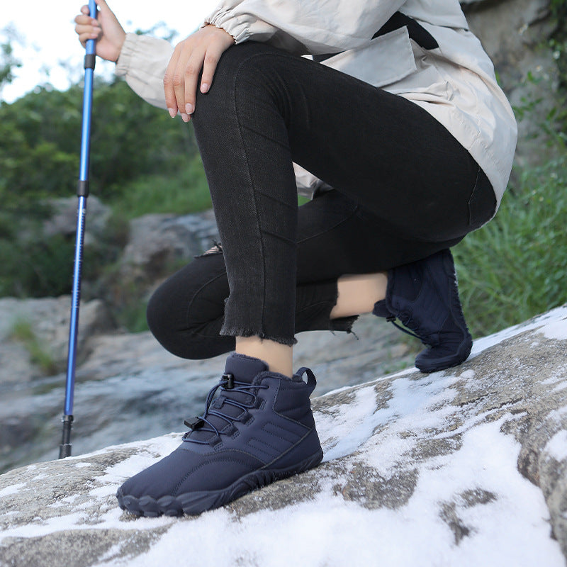 Outdoor Sports Cotton Shoes For Men And Women Winter Warm Slip-on Boots Wear-resistant Anti-ski Thickened Shoes Couple Image