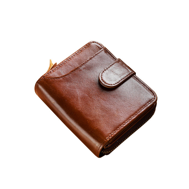 Leather Men's First Layer Short Wallet Multiple Card Slots Image