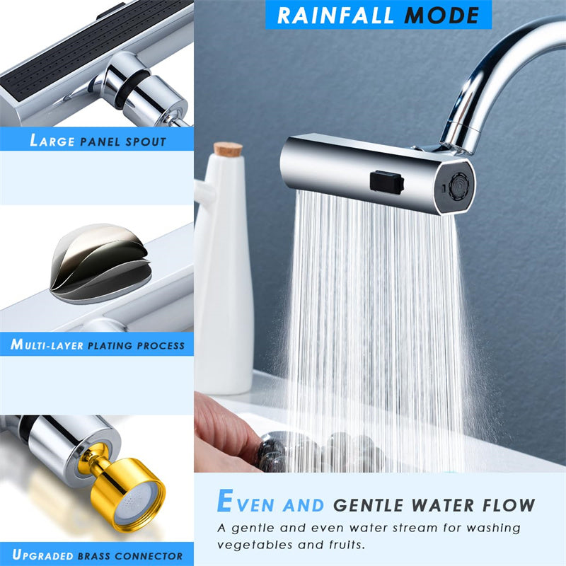 Kitchen Faucet Waterfall Outlet Splash Proof Universal Rotating Bubbler Multifunctional Water Nozzle Extension Kitchen Gadgets Image