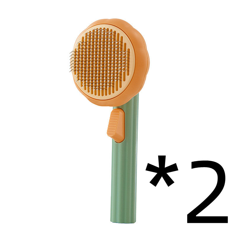 New Pet Cat Brush Hot Selling Hand-held Steel Wire Self-cleaning Comb Looper For Hair Removal Image