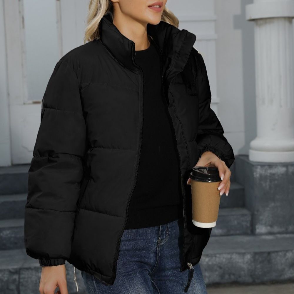 Winter Coat Women Casual Windproof Down Cotton Coat Warm Thickened Jacket Solid Outwear All-match Loose Tops Clothing Image