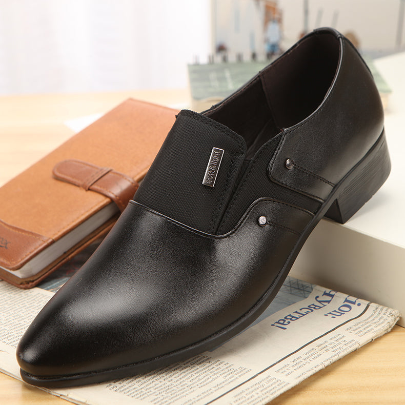 Mens Fashion Casual Pointed Toe Leather Shoes Image