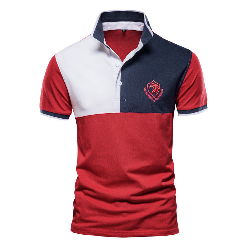 Men's Stitching POLO Shirt Plus Size Men's Short Sleeves Image