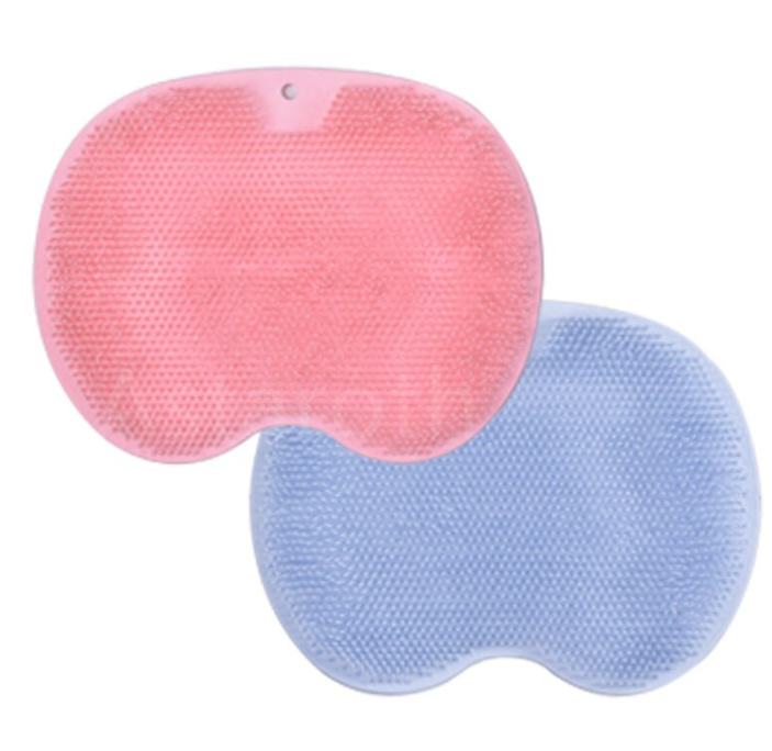 Massage Bath Brush Bathroom Non-slip Bath Mat Back Massage Brush Silicone Suction Cup Foot Rub Pad Body Cleaning Bathing Tool Image