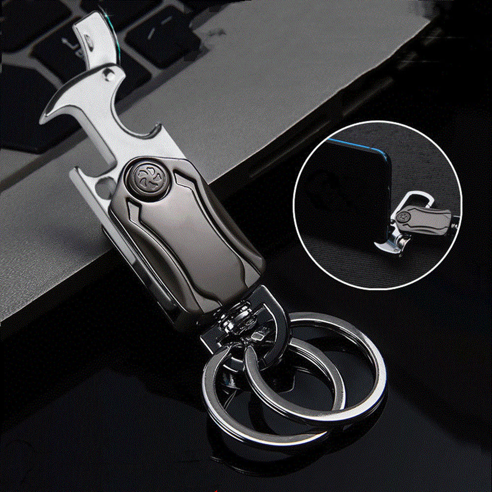 3 In 1 Fidget Spinner Keychain With Pocket Knife Keychain Pendant Beer Bottle Opener Image