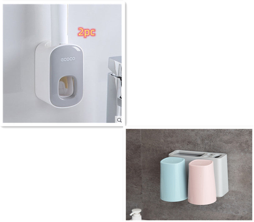 Wall Mounted Automatic Toothpaste Holder Bathroom Accessories Set Dispenser Image