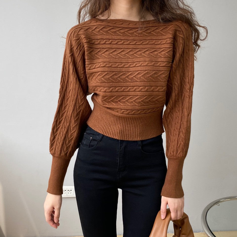 Feminine Temperament Wears Round Neck Short Sweater Image