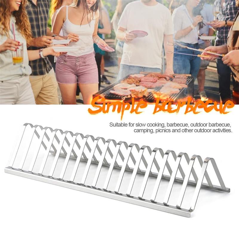 Stainless Steel Barbecue Grill Holder Smoking Rib Racks Grilling BBQ Accessories Outdoor Roasting Stand Picnic Utensil Image