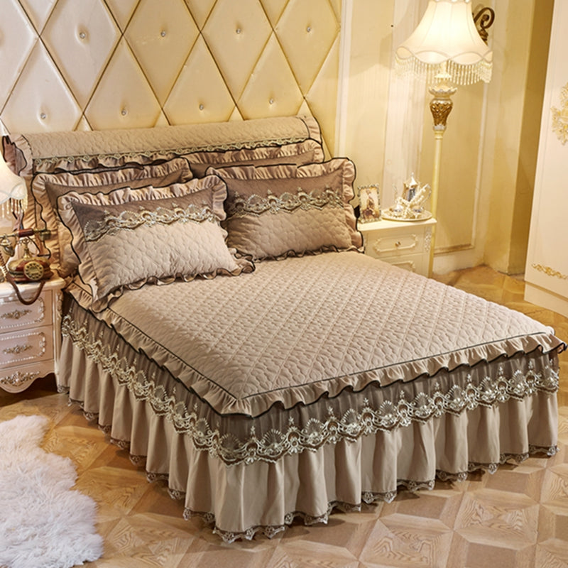 Quilted Lace Bed Skirt Thickened Plus Cotton Bedspread Single Piece Simmons Bed Cover Bed Circumference 1.8m Bed Image