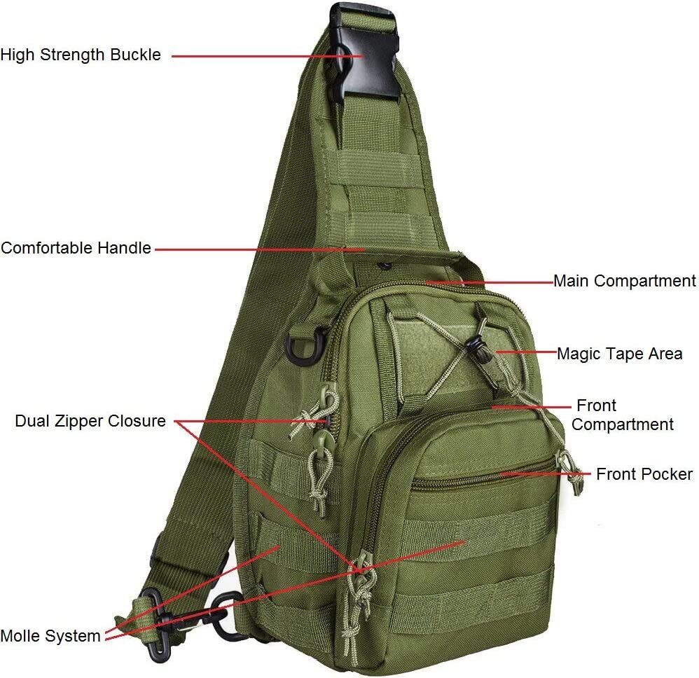 Outdoor Tactical Sling Bag Military MOLLE Crossbody Pack Chest Shoulder Backpack Image