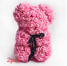 Valentine's Day Gift Rose Bear Eternal Flower Rose Teddy Bear PE Foam Bear 25cm Valentines Day Image