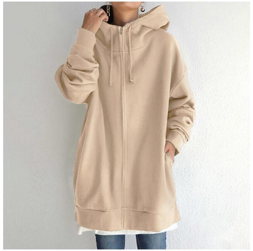 Women's Fuzzy Hoodies Long Sport Pullover Hoodie Full-Zip Hoodie Sweatshirt Image