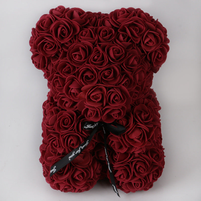 Valentine's Day Gift Rose Bear Eternal Flower Rose Teddy Bear PE Foam Bear 25cm Valentines Day Image