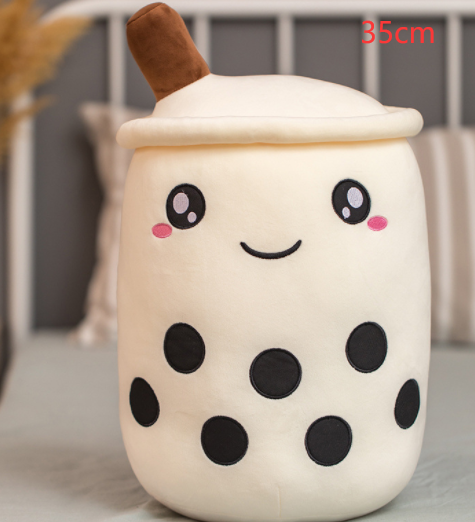 Cute Fruit Drink Plush Stuffed Soft Strawberry Milk Tea Plush Boba Tea Cup Toy Bubble Tea Pillow Cushion Kids Gift Image