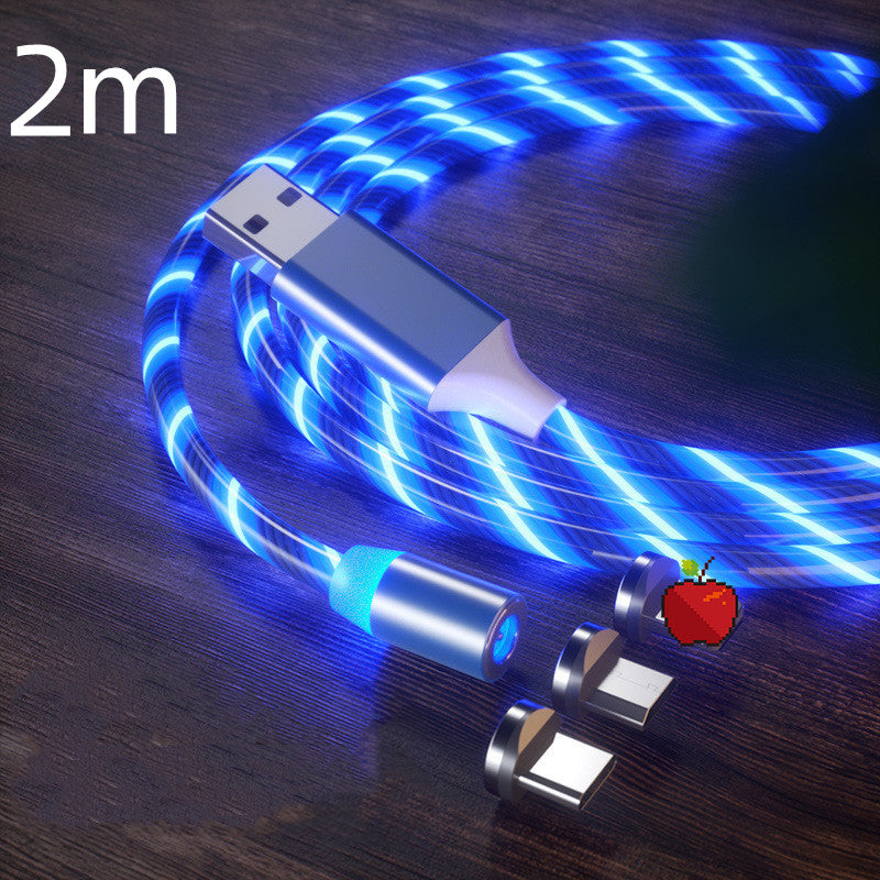 Magnetic Charging Cable Streamer Fast Charging Cable Lighting Micro USB Cable LED Magnet Charger Type-C Cable Image