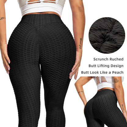 Women TIK Tok Leggings Bubble Textured Leggings Butt Lifting Yoga Pants Black Amazon Banned