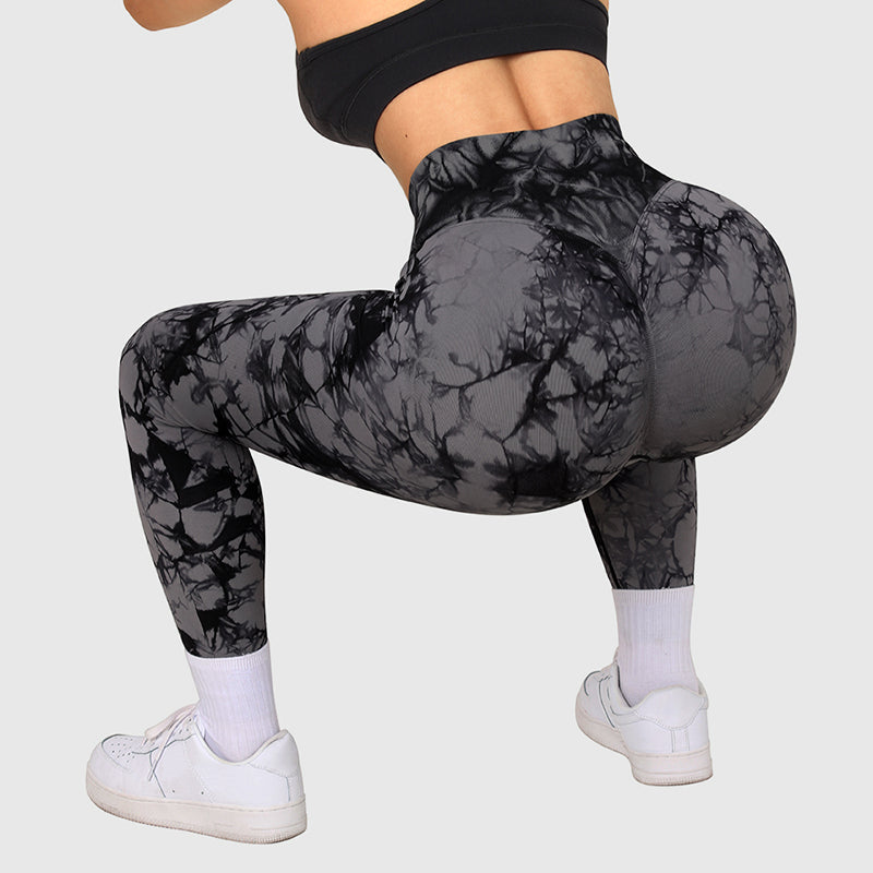 Seamless Tie Dye Leggings Women Yoga Pants Push Up Sport Fitness Running Gym Leggings Image