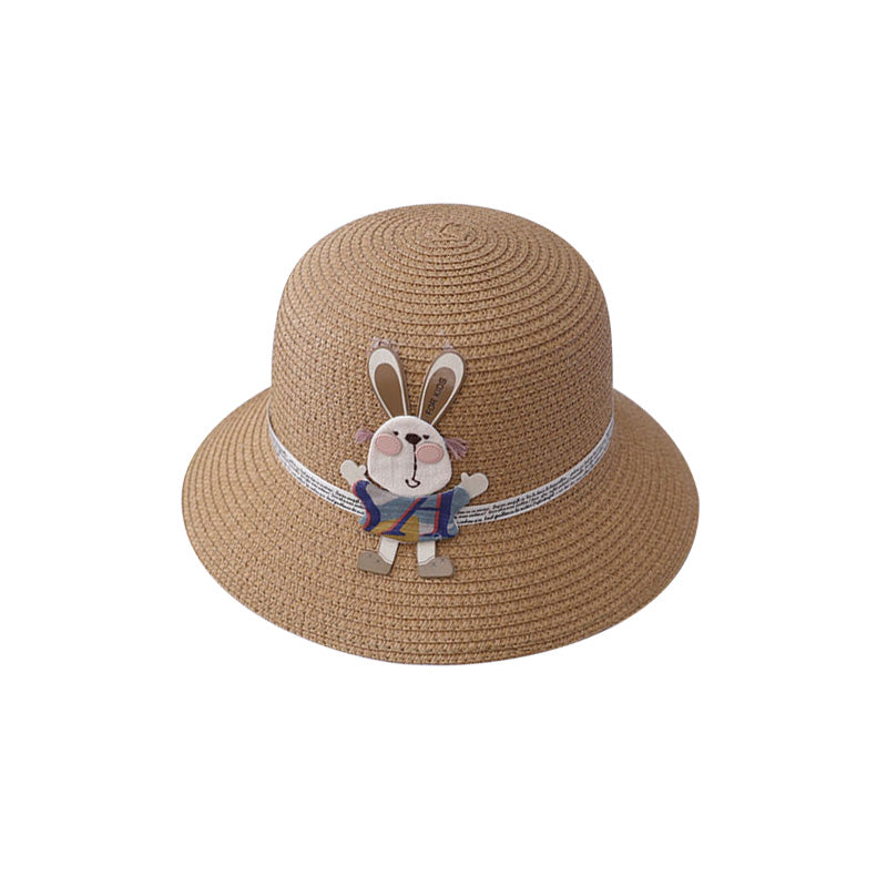 Cute Rabbit Decoration Bag Two-Piece Straw Hat Image