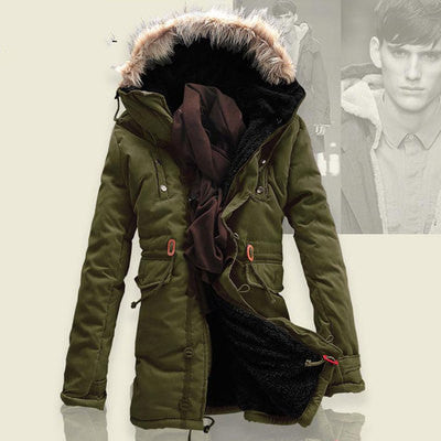 Men Winter Coat Lamb Wool Liner Thick Padded Jacket Men's Cotton Coat Image