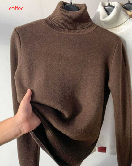 Turtle Neck Winter Sweater Women Elegant Thick Warm Female Knitted Pullover Loose Basic Knitwear Image