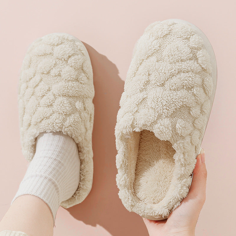 Soft Plush Slippers Women Men Cozy Fluffy Fleece House Shoes Winter Warm Slip On Floor Bedroom Slippers Image