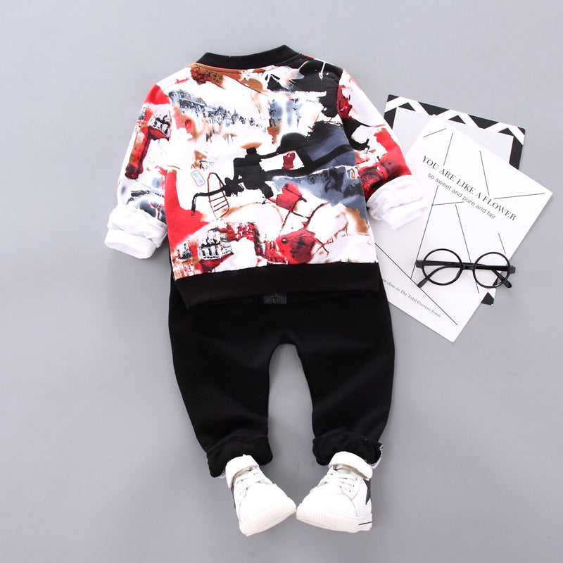 Boys Handsome Autumn And Winter Clothes Three-Piece Kid Clothes Image