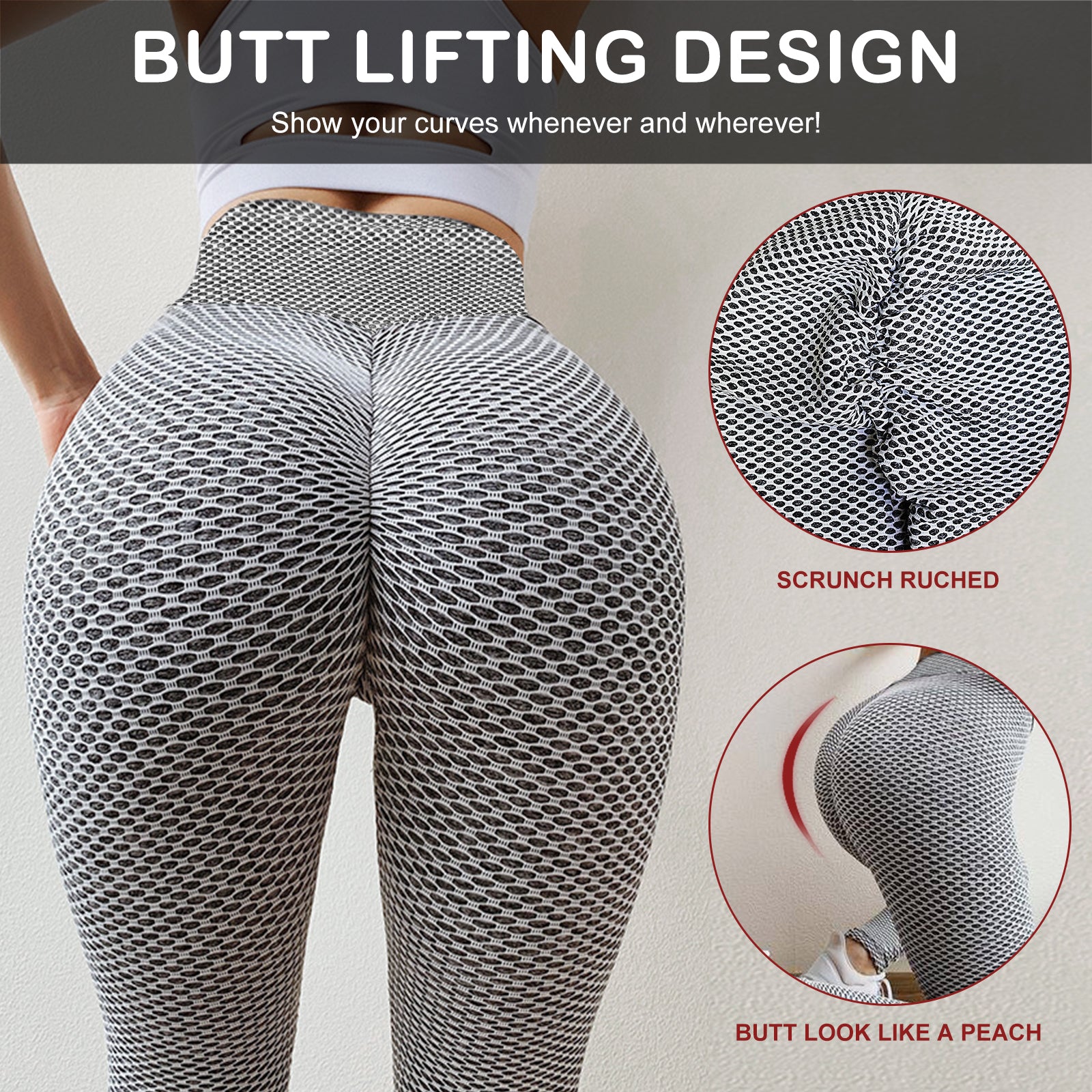 TIK Tok Leggings Women Butt Lifting Workout Tights Plus Size Sports High Waist Yoga Pants Image