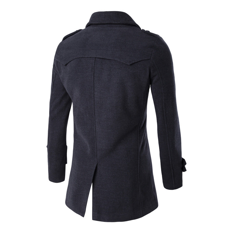 Fashion Men's Casual Long-sleeved Solid Color Coat Image