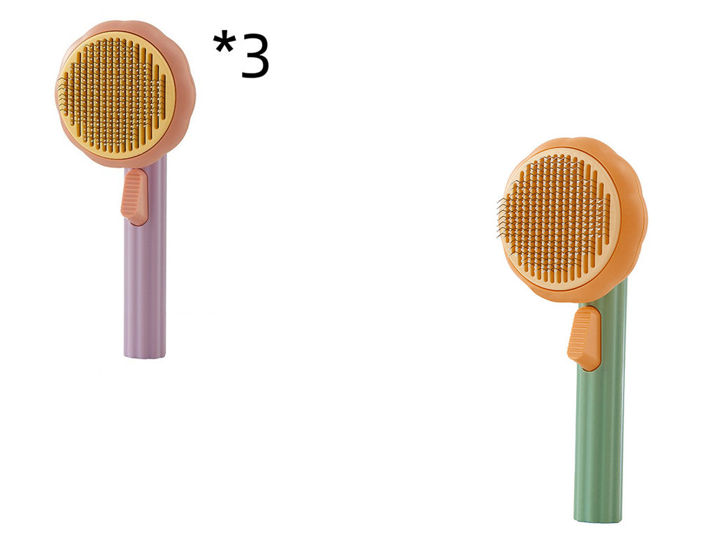 New Pet Cat Brush Hot Selling Hand-held Steel Wire Self-cleaning Comb Looper For Hair Removal Image