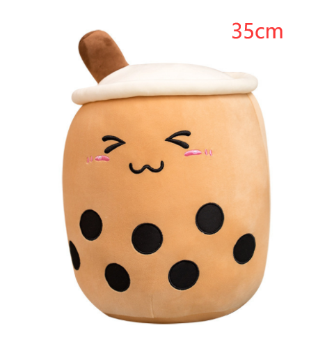 Cute Fruit Drink Plush Stuffed Soft Strawberry Milk Tea Plush Boba Tea Cup Toy Bubble Tea Pillow Cushion Kids Gift Image