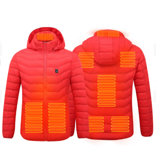 New Heated Jacket Coat USB Electric Jacket Cotton Coat Heater Thermal Clothing Heating Vest Men's Clothes Winter Image