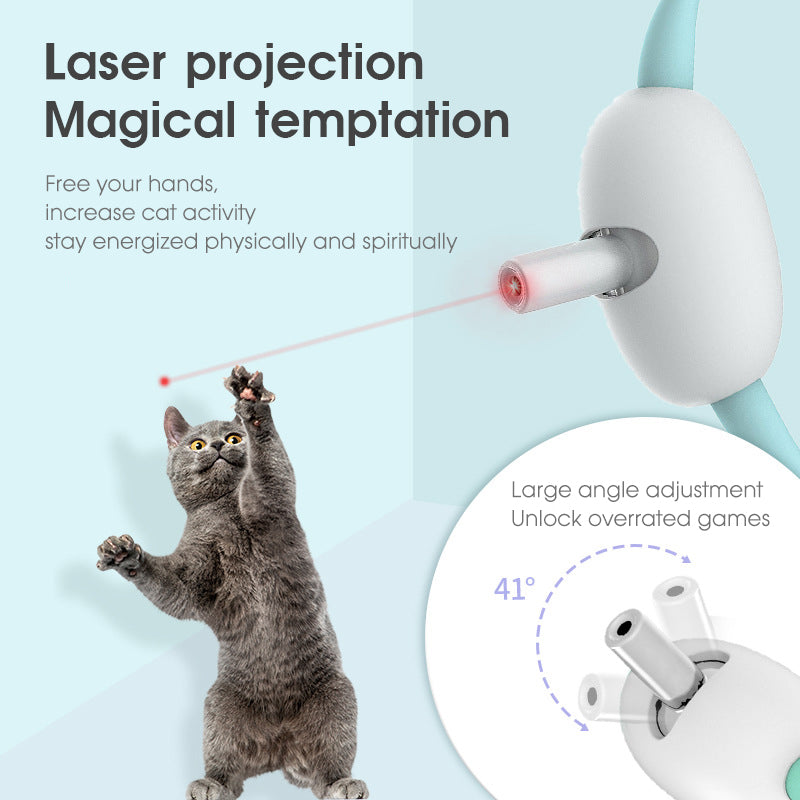 Automatic Cat Toy Smart Laser Teasing Cat Collar Electric USB Charging Kitten Amusing Toys Interactive Training Pet Items Image