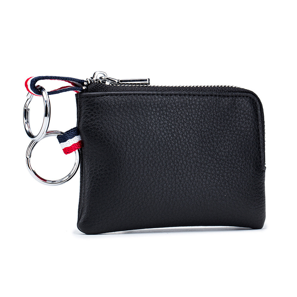 Men's Coin Purse European And American Leather Mini Wallet Soft Leather Zip Coin Driving License Key Case Card Holder Ultra-thin Image