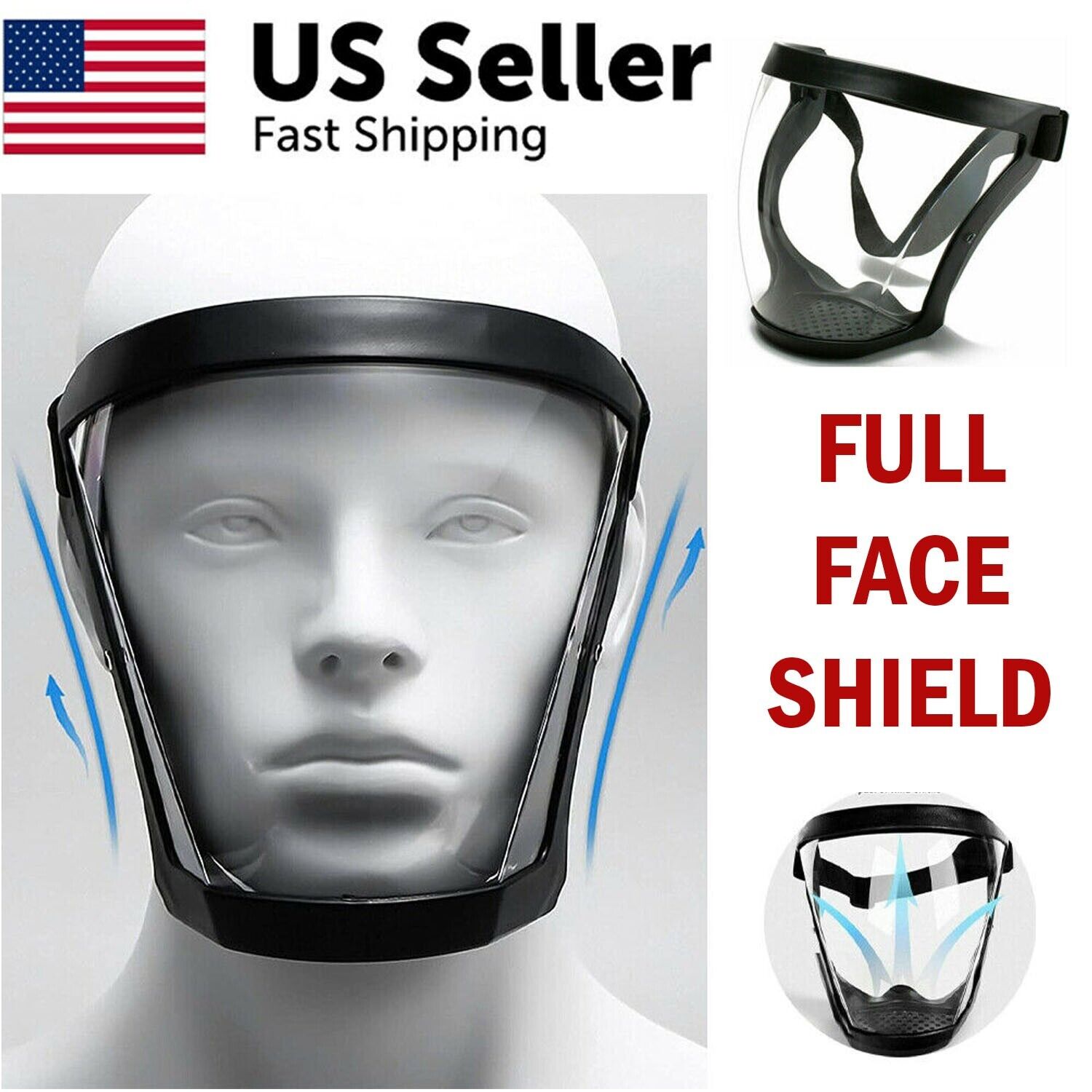 Full Face Super Protective Mask Anti-fog Shield Safety Transparent Head Cover Image