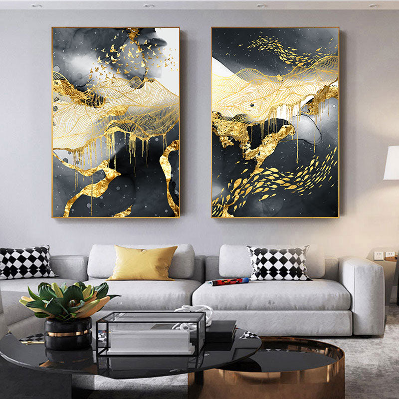 Golden Black And White Wall Art Posters And Image