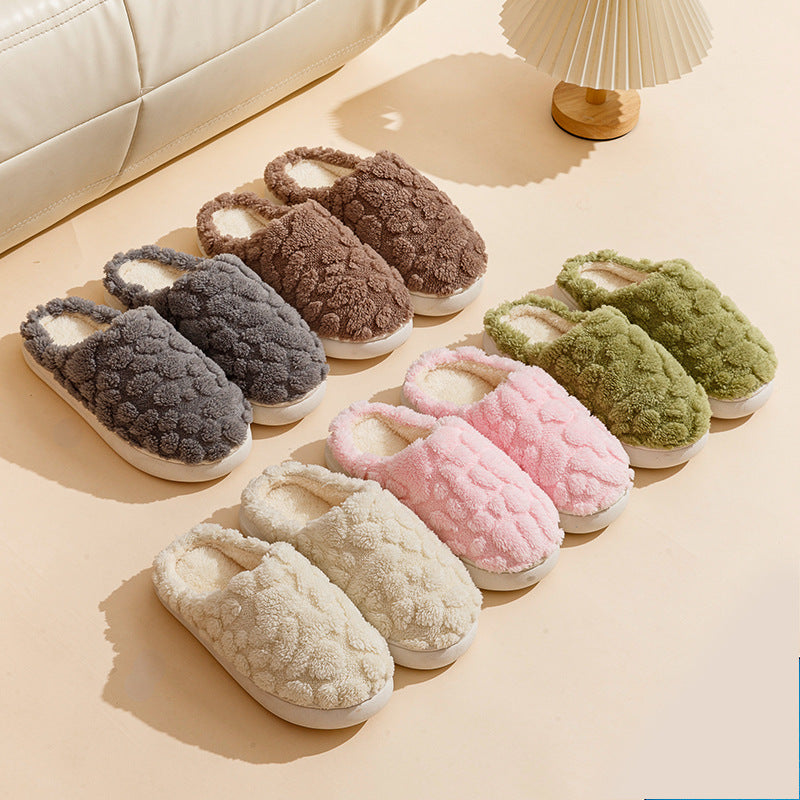 Soft Plush Slippers Women Men Cozy Fluffy Fleece House Shoes Winter Warm Slip On Floor Bedroom Slippers Image