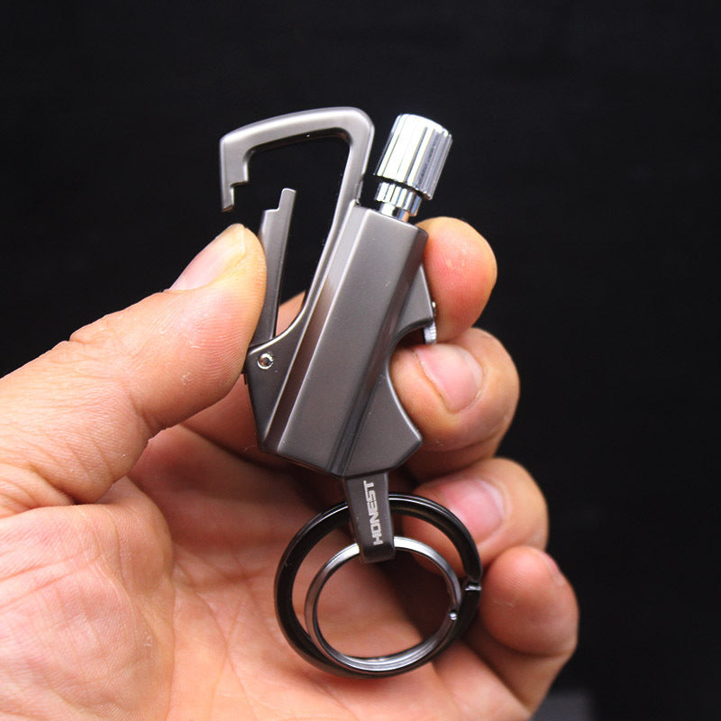 Creative Metal Keychain Lighter Wild Fire Ten Thousand Times Use Kerosene Lighters Gifts For Men Image