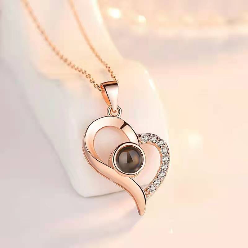 2023 Hot Valentine's Day Gifts Metal Rose Jewelry Gift Box Necklace For Wedding Girlfriend Necklace Gifts Image