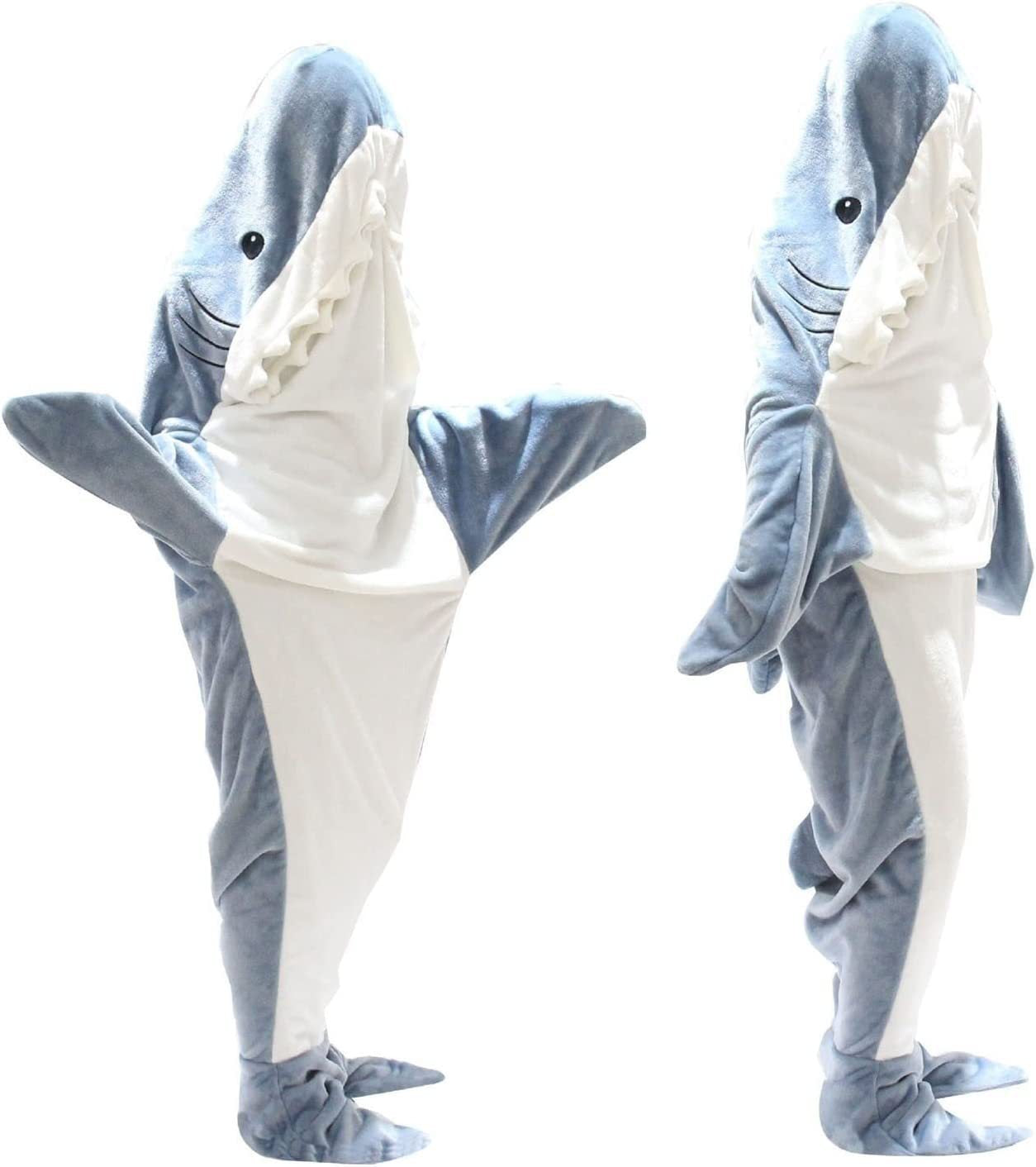 Home Soft Flannel Shark Blanket Hoodie Image