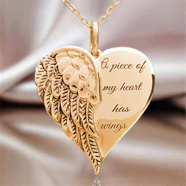 European And American Angel Wings Lettering Necklace Image