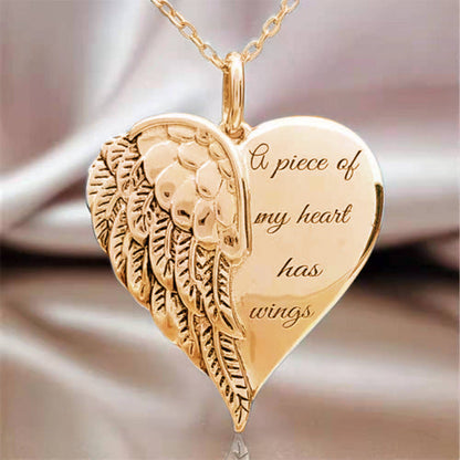 European And American Angel Wings Lettering Necklace