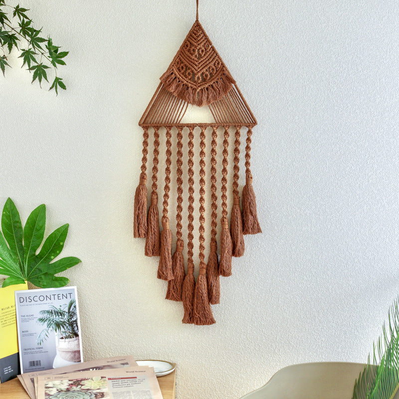 Handwoven Home Decor Triangle Dream Catcher Pendant Image