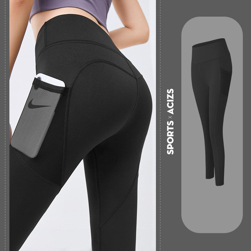 Yoga Pants Women With Pocket Leggings Sport Girl Gym Leggings Women Tummy Control Jogging Tights Female Fitness Pants Image